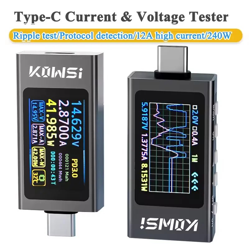 Power Supply Tester - Monitor de corriente y voltaje tipo